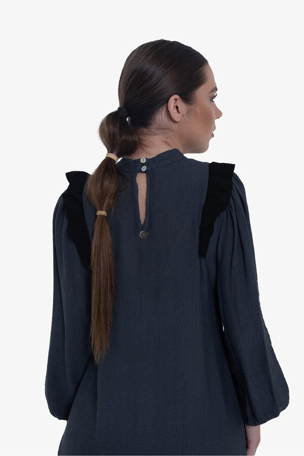 Cupl&eacute; Vestido volantes Gris