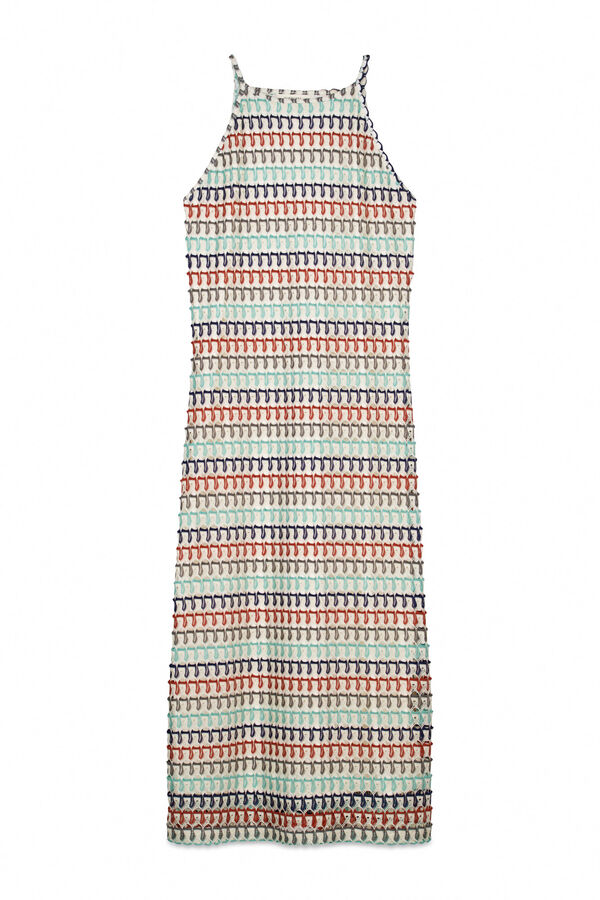 Slowlove Vestido halter multicolor Azul