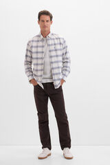 Cortefiel Camisa oxford cuadros Gris