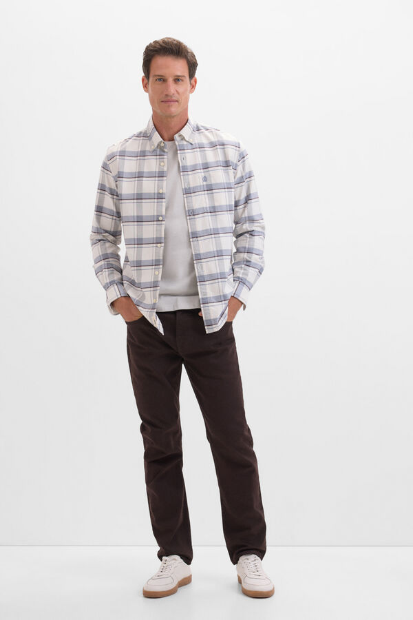 Cortefiel Camisa oxford cuadros Gris