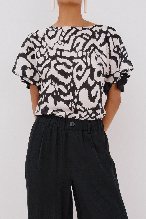 Cortefiel Top combinado estampado Estampado blanco