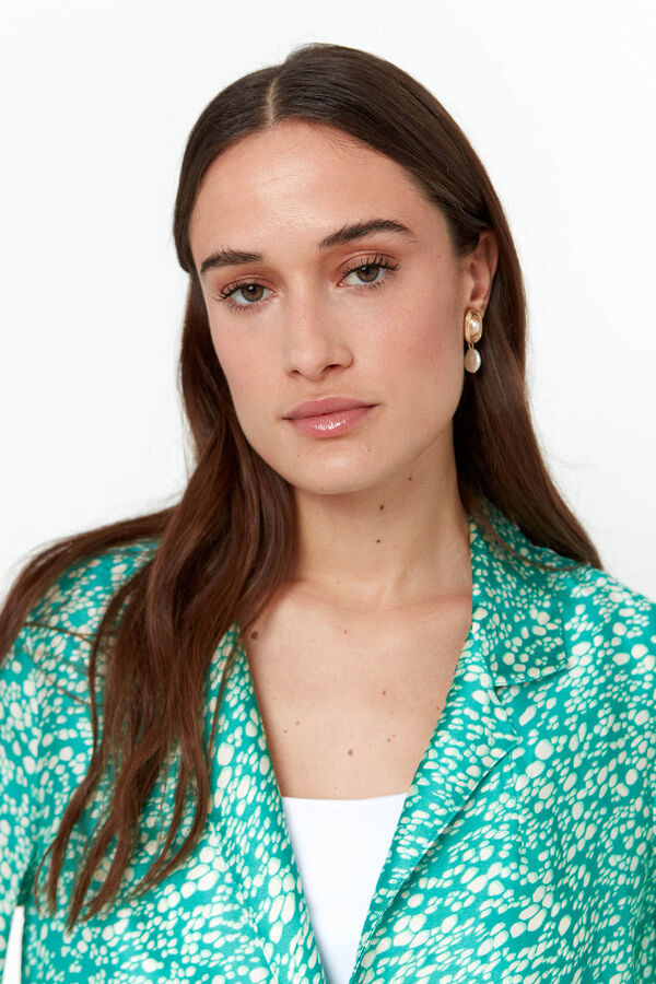 Vero Moda Blazer fluida estampada Turquesa