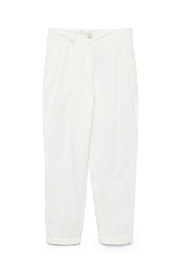 Vero Moda Pantal&oacute;n barrel tiro alto Blanco