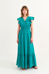 Molly Bracken Vestido de manga corta de mariposa con volantes Verde