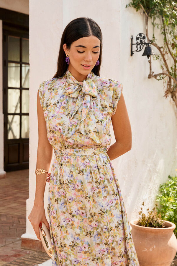 Pol&iacute;n Et Moi Vestido largo con estampado floral Multicolor