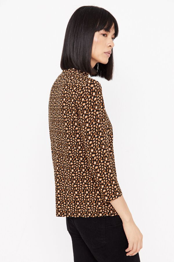 Cortefiel Camiseta fluida perkins Estampado marr&oacute;n