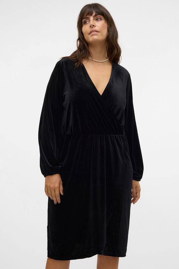 Vero Moda Curve Vestido terciopelo talla grande Negro