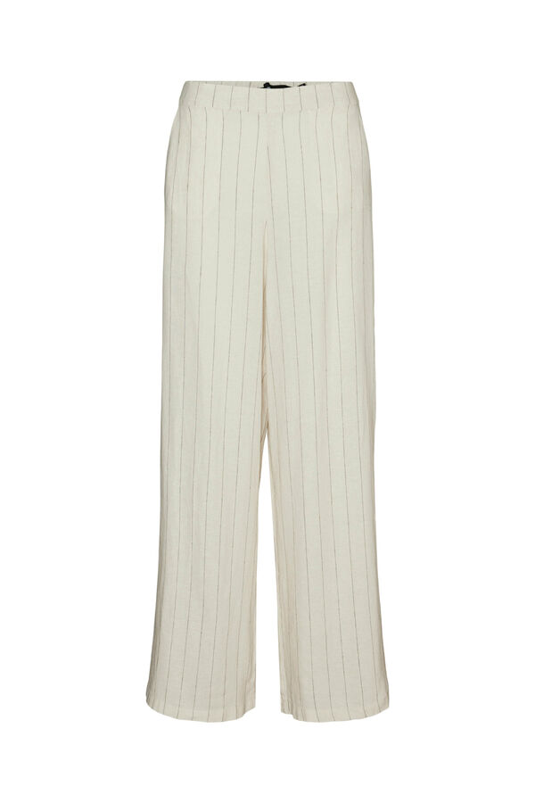 Vero Moda Cal&ccedil;as compridas de linho  Cinzento