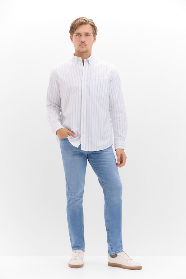 Cortefiel Camisa oxford riscas Azul