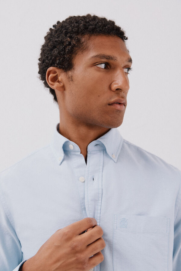 Cortefiel Camisa oxford lisa Azul
