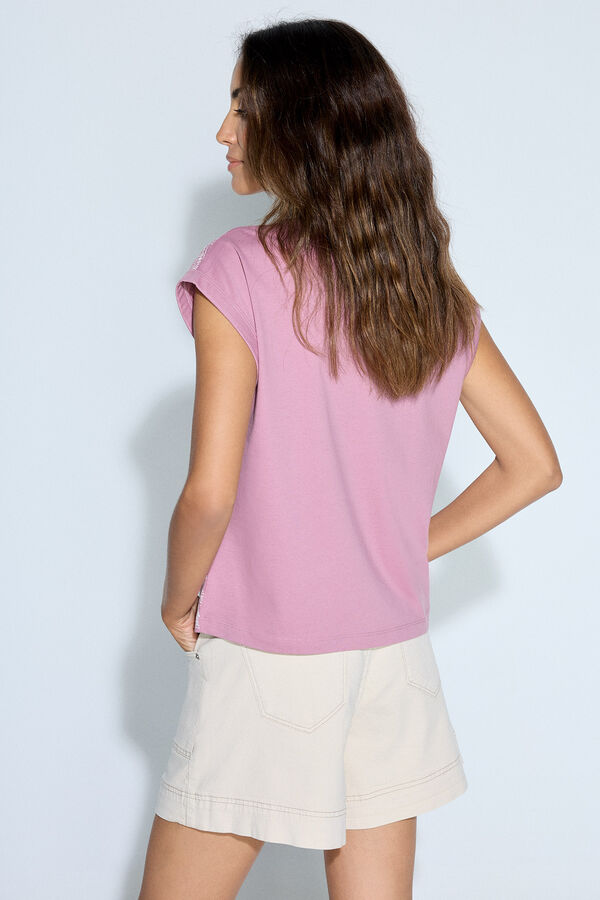 Slowlove Camiseta efecto lavado Morado