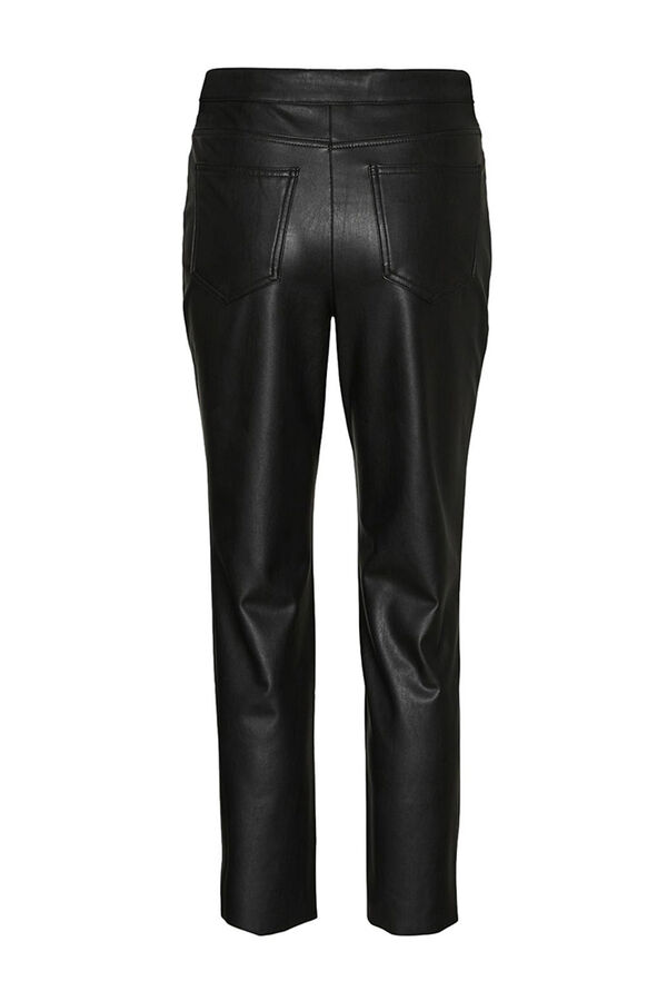 Vero Moda Pantalón recto efecto piel Negro