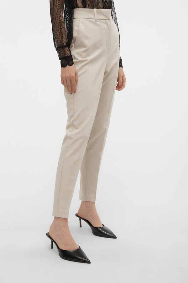 Vero Moda Cal&ccedil;as skinny com acetinado Tostado