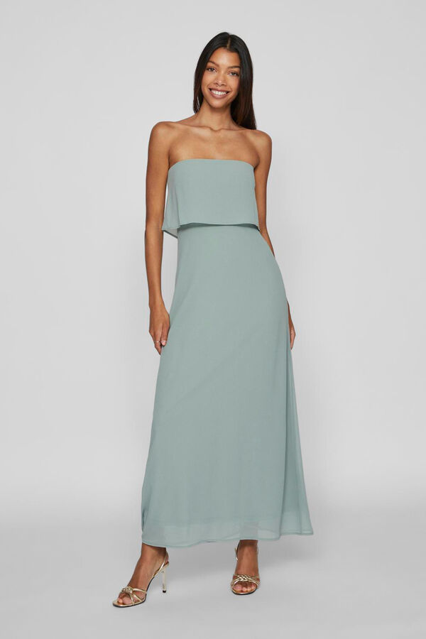 Vila Vestido de fiesta largo de tirantes Verde