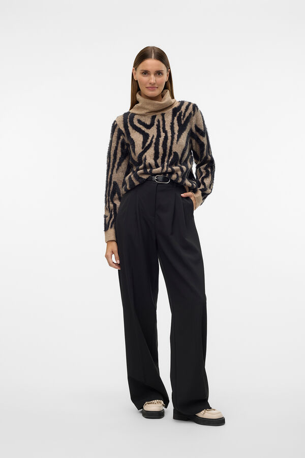 Vero Moda Jersey de cuello vuelto Marr&oacute;n