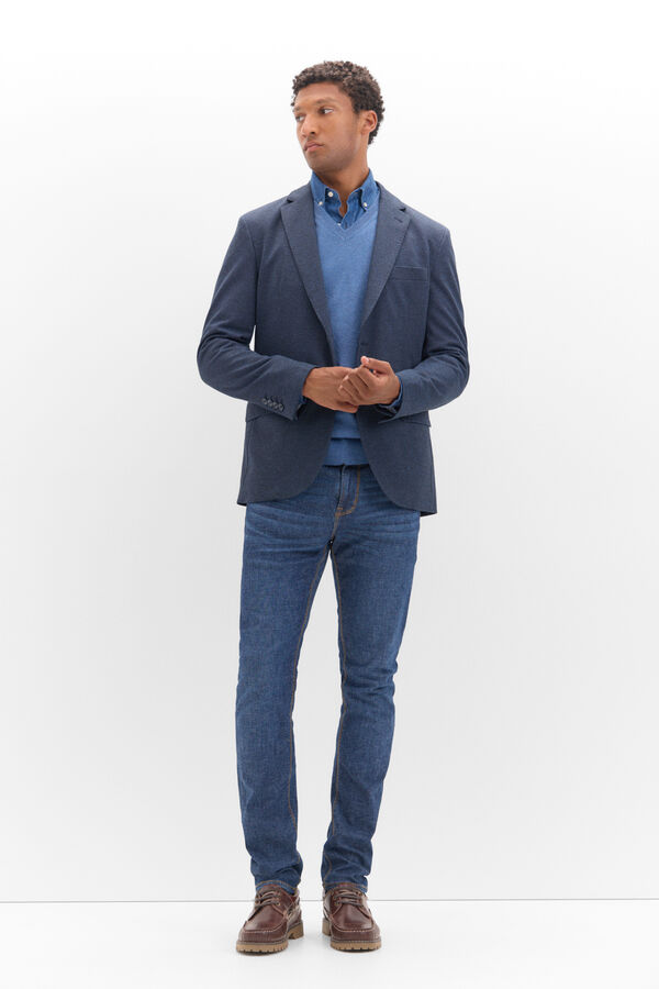 Cortefiel Americana de punto Azul marino