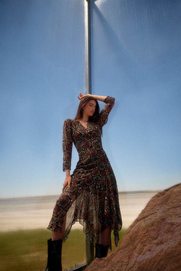 Slowlove Vestido estampado serpiente Multicolor