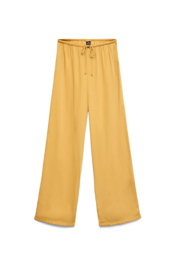 Vero Moda Pantal&oacute;n largo satinado Amarillo
