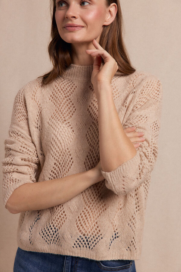 Slowlove Jersey calado perkins Beige