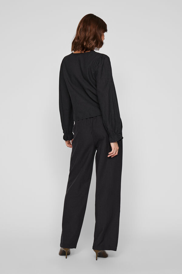 Vila Pantal&oacute;n con bordados Negro