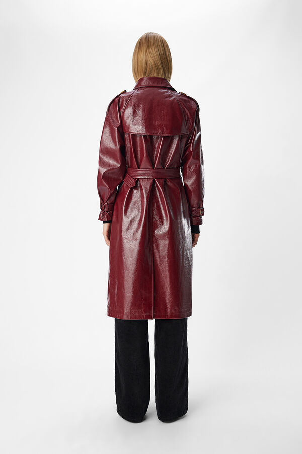 Object Gabardina larga efecto piel Morado