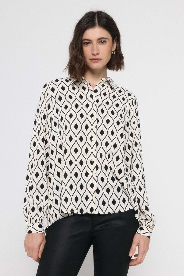 Vero Moda Camisa manga larga estampada Gris