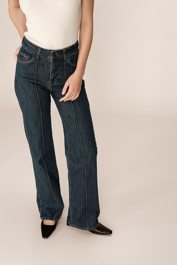 Grace & Mila Pantal&oacute;n vaquero de talle alto Azul marino