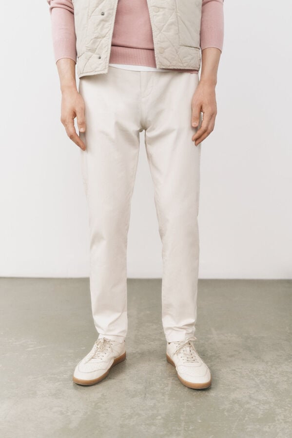 OOTO Pantal&oacute;n chino slim fit Marfil