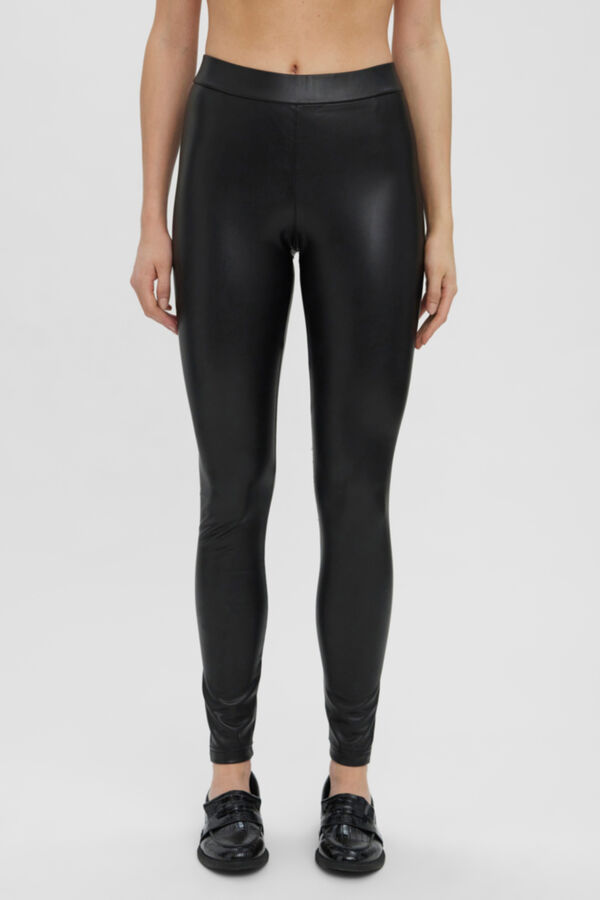 Vero Moda Legging de polipiel Negro