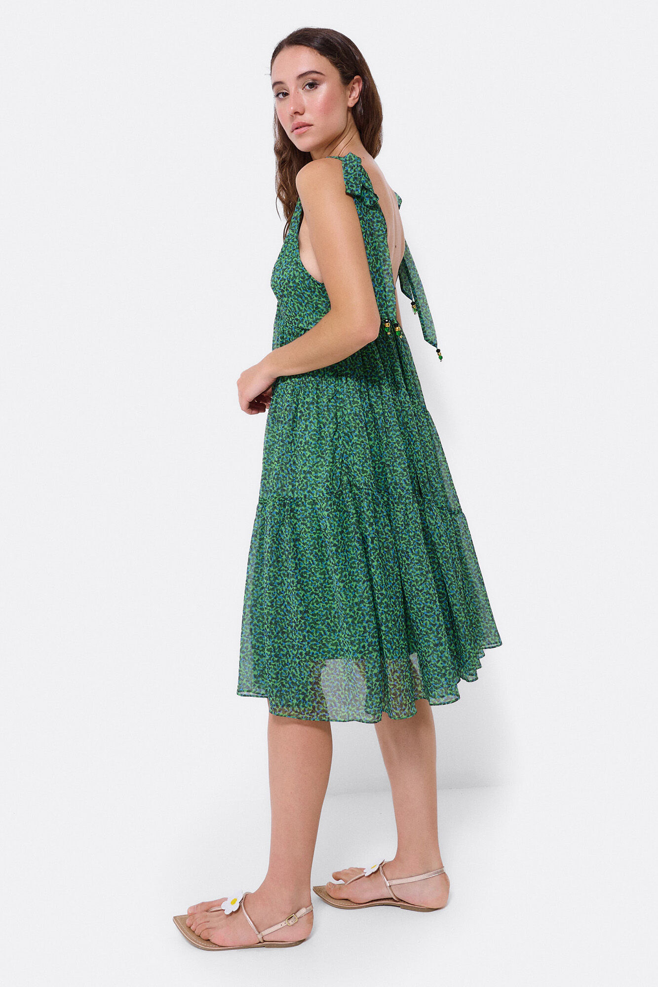 Cupl&eacute; Mini vestido vuelo gasa leopardo