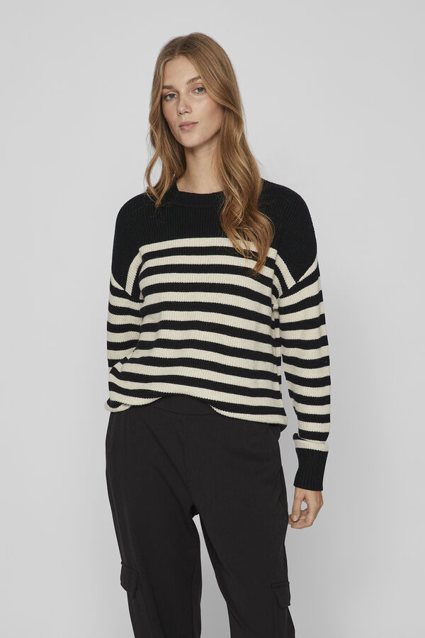 Vila Camisola de malha soft Preto