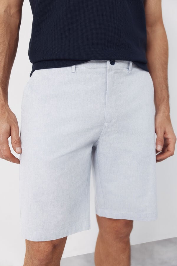 Cortefiel Bermuda oxford tecido Azul