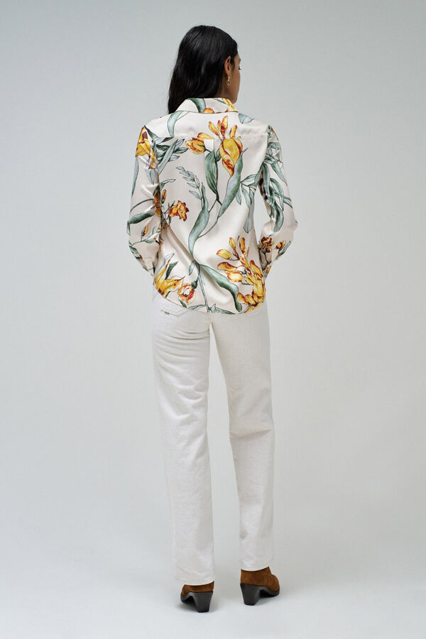 Salsa Jeans Camisa manga larga estampada Beige