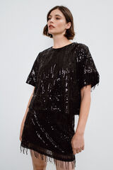 Object Top de lantejoulas para festa Preto