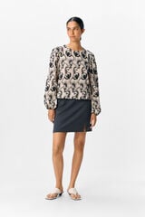Object Blusa tejido bordado Estampado beige
