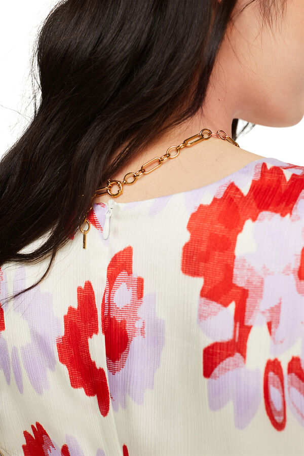 Esprit Vestido midi estampado abstrato material sustentável Multicolorido