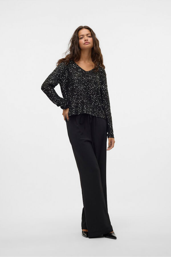 Vero Moda Jersey de lurex y lentejuelas Negro