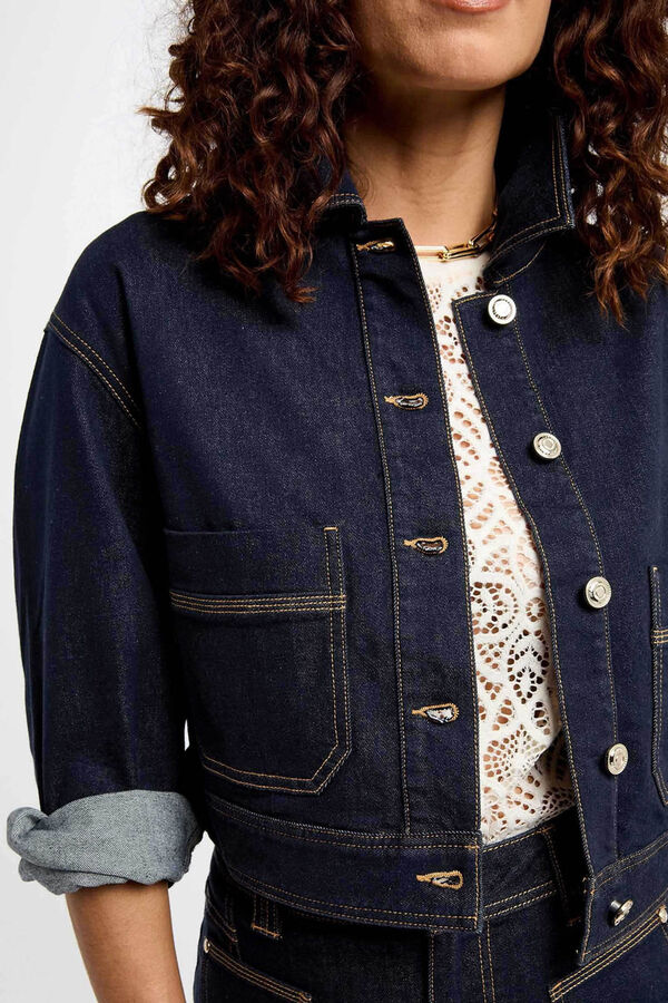 Morgan Casaco jeans curta Azul