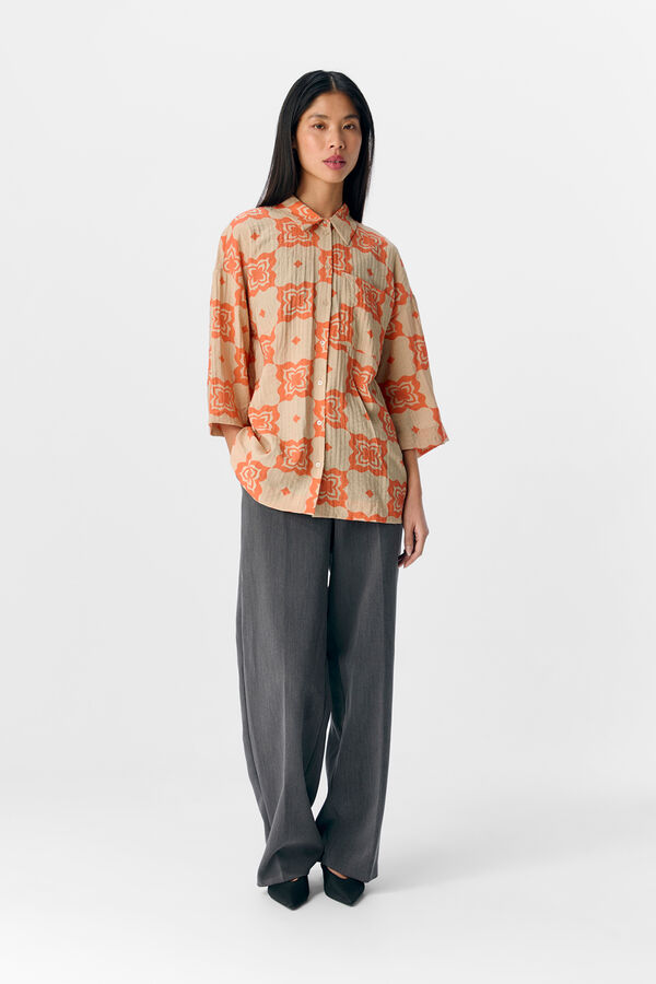 Object Camisa de manga curta estampada Cinzento