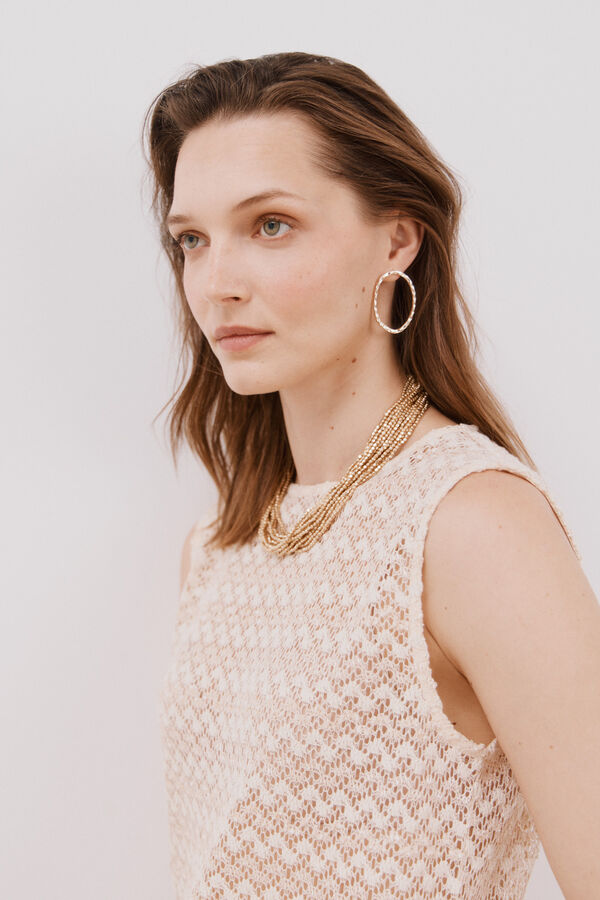 Cortefiel Top estruturado em lurex Ecru