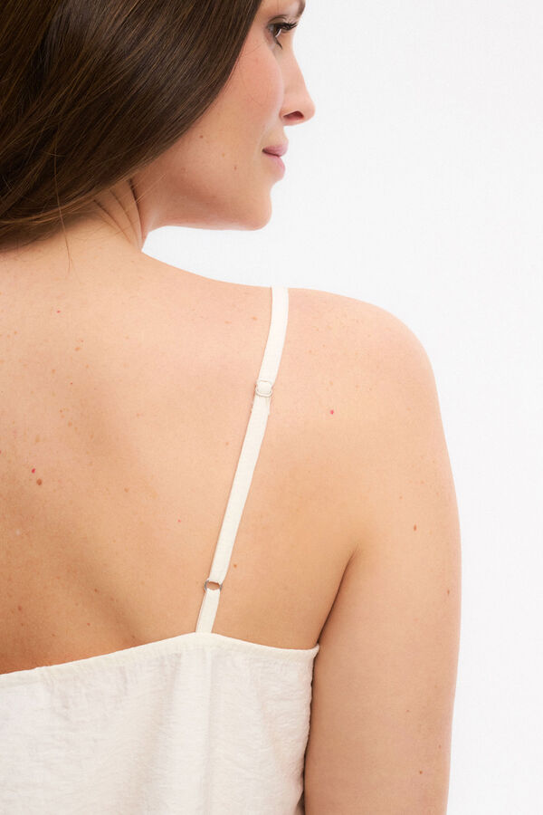 Vila Top de alças de viscose Cinzento