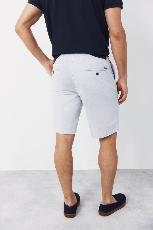 Cortefiel Bermuda oxford tecido Azul