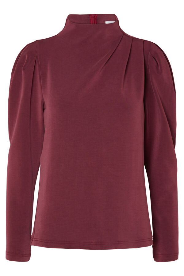 Selected Femme Sudadera de cuello alto y mangas abullonadas confeccionada con Tencel Lila