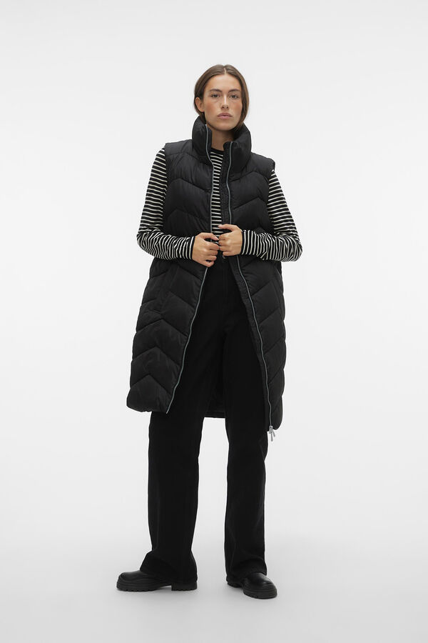 Vero Moda Chaleco midi acolchado Negro