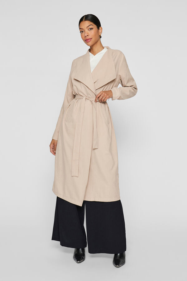Vila Gabardina larga anudada Beige