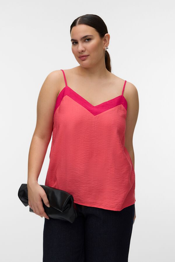 Vero Moda Curve Top de al&ccedil;as tamanho grande Vermelho