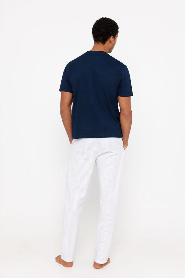 Cortefiel Set de pijama punto y tela Azul marino