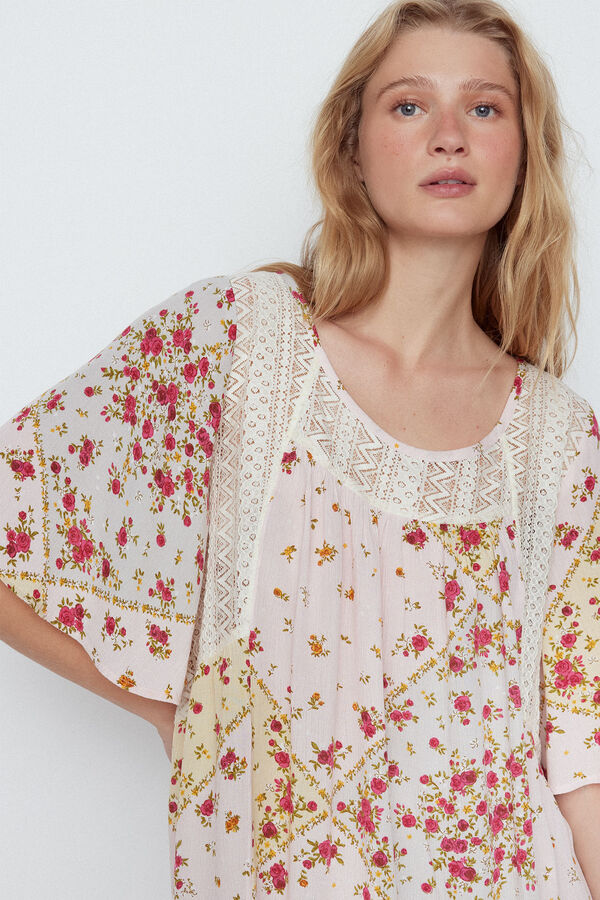 Slowlove Blusa combinada estampado patchwork Multicolor