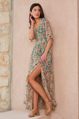 Pol&iacute;n Et Moi Vestido longo Olivette Azul