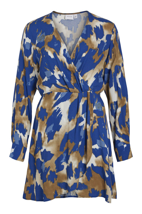 Vila Vestido manga comprida curto Cinzento